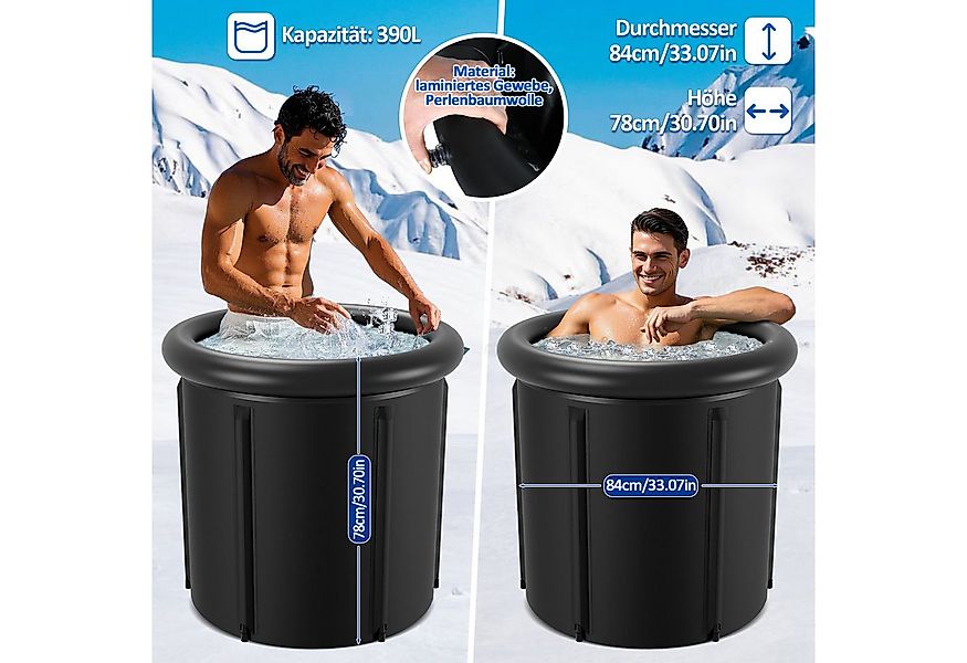 Clanmacy Rundpool Eisbad 80cm Ø, Becken+Abdeckung, Isol, Ablassvorrichtung günstig online kaufen