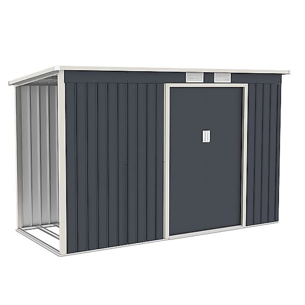 Juskys Gartenhaus M links, BxT: 278x130 cm, mit Holzunterstand links & Fund günstig online kaufen