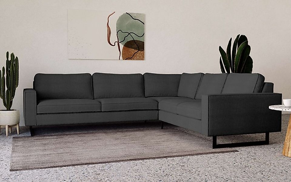 Places of Style Ecksofa »Pinto, 250/290 cm, langer Schenkel, XXL, Ottomane« günstig online kaufen