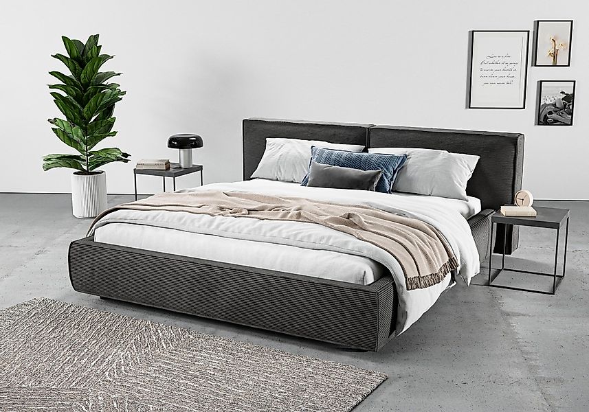 Home affaire Polsterbett "Adrina mit Biesenoptik, Feincord und Luxus-Microf günstig online kaufen