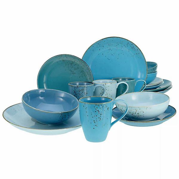 CreaTable Kombiservice Nature Collection Aqua blau Keramik 16 tlg. günstig online kaufen