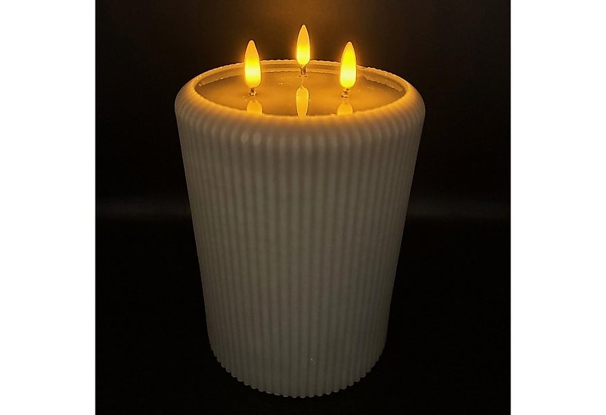 Online-Fuchs LED-Kerze - moderne LED Bodenkerze mit 3 spiegelnden Flammen u günstig online kaufen