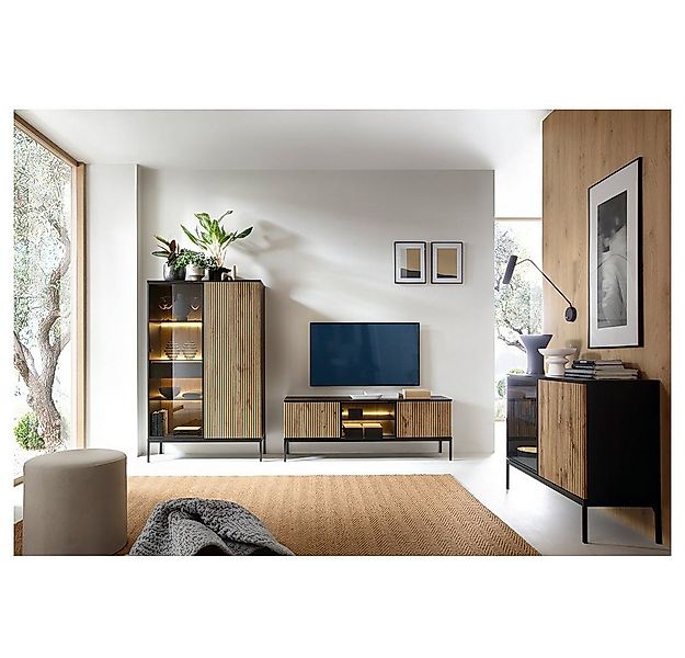 Lomadox Wohnzimmer-Set SIBARI-160, (Mega-Spar-Set, 3-St., 3-tlg), Kommode, günstig online kaufen