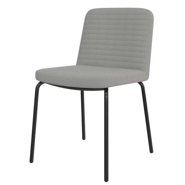 Stuhlset schwarz Kunstleder in modernem Design Gestell aus Metall (2er Set) günstig online kaufen