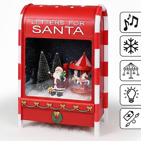 Sarcia.eu Weihnachtsfigur Weihnachtsbriefkasten rot mit Weihnachtsmann, günstig online kaufen