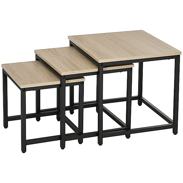 HOMCOM Couchtisch Satztisch mit Stahlrahmen im günstig online kaufen
