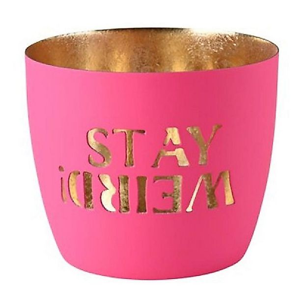 Giftcompany Windlicht Windlicht Madras Stay Weird! Hot Pink/Gold günstig online kaufen