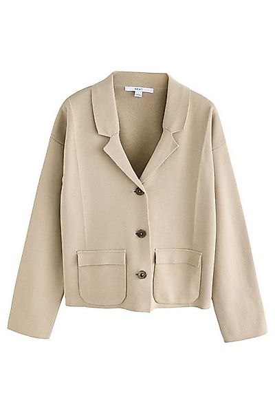 Next Strickjacke Gestrickter, smarter Blazer aus 100 % Baumwolle (1-tlg) günstig online kaufen