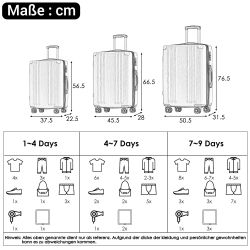 REDOM Hartschalen-Trolley 4 Rollen, Hartschalenkoffer Handgepäck-Trolley günstig online kaufen