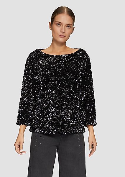 s.Oliver BLACK LABEL Langarmbluse Samtbluse mit günstig online kaufen
