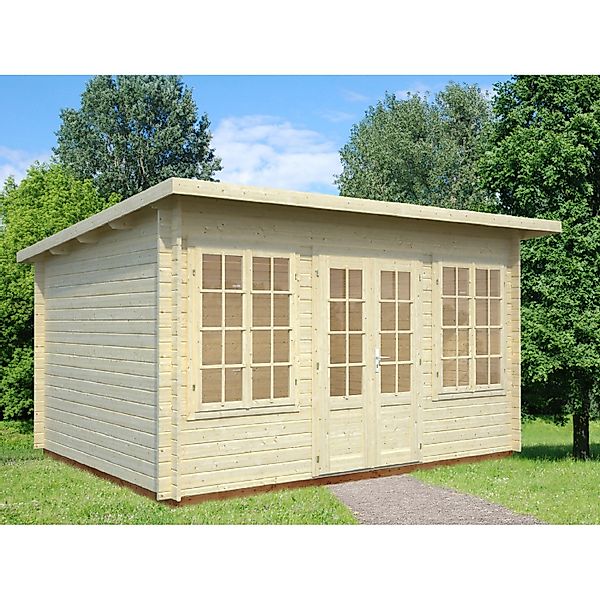 Palmako Gartenhaus Lisa 400 x 300 cm Lackiert Hellgrau-Anthrazit FSC® günstig online kaufen