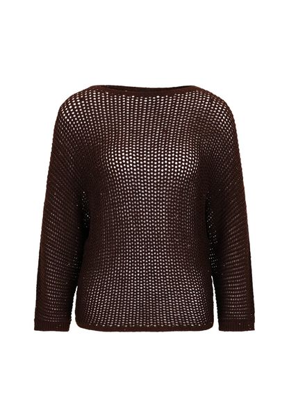 Zero Strickpullover "Damen Lochstrick-Pullover mit Glitzersteinen" 1 Stk. t günstig online kaufen
