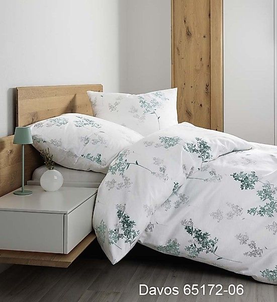 Janine Janine Feinbiber Bettwäsche DAVOS 65172 jadegrün Größe:  155x220 cm günstig online kaufen