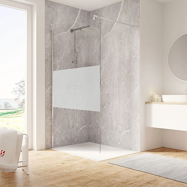 Schulte Duschkabine Walk In Duschwand Garant 2.0 90 x 200 cm Dekor Dezent günstig online kaufen