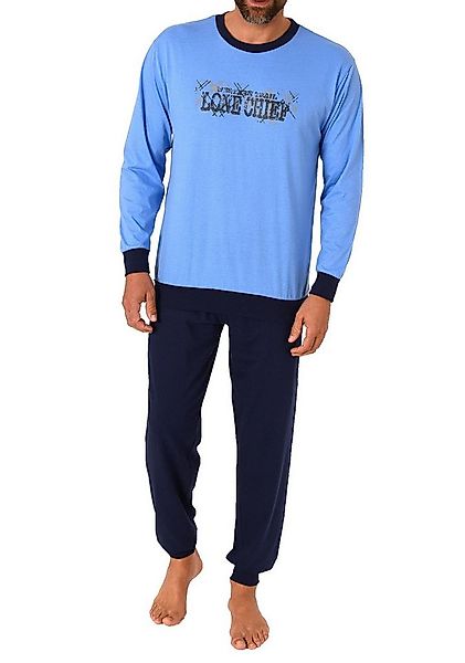 RELAX by Normann Pyjama Herren Pyjama langarm Schlafanzug mit Bündchen und günstig online kaufen