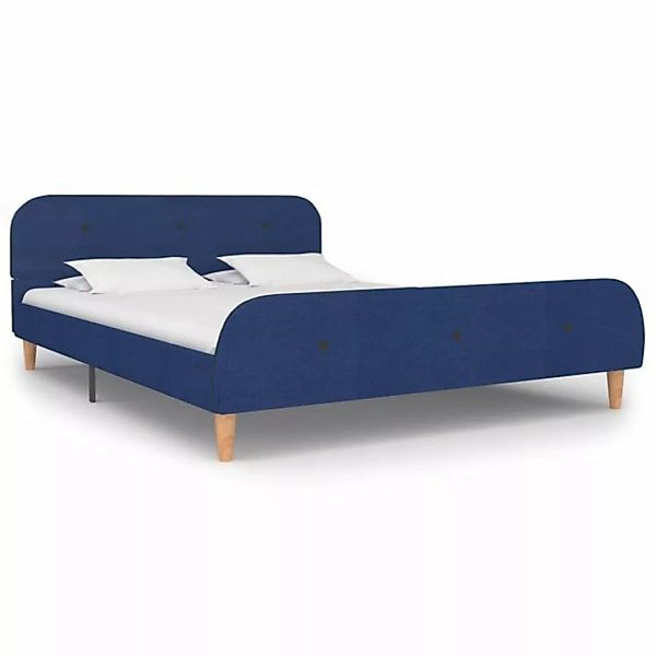 furnicato Bett Bettgestell Blau Stoff 140 x 200 cm günstig online kaufen