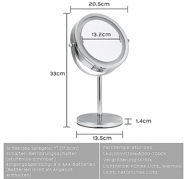 Feel2Home Kosmetikspiegel LED 10 fach Schminkspiegel Makeup Spiegel Badspie günstig online kaufen