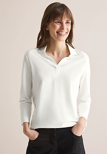 CECIL Langarm-Poloshirt - Piquée Poloshirt - Stilvolles Damen-Poloshirt günstig online kaufen