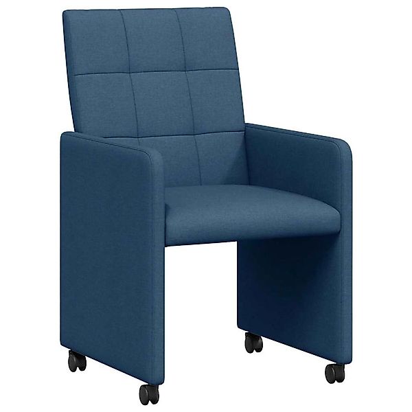 vidaXL Esszimmerstühle mit Rollen 2 Stk Blau 58 x 65 x 94 cm Stoff 42017837 günstig online kaufen