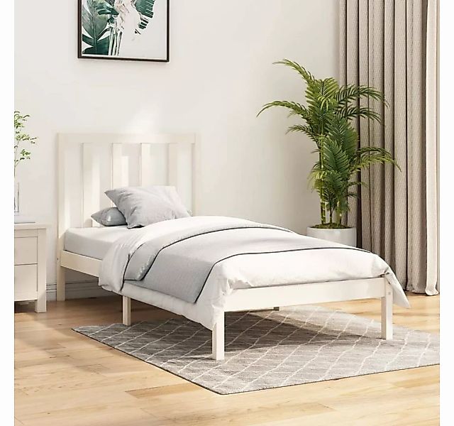 vidaXL Bett Massivholzbett Weiß Kiefer 90x190 cm günstig online kaufen