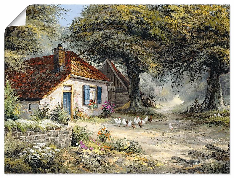 Artland Wandbild "Märchenhaftes Ferienhaus" Garten 1 Stk. tlg. als Leinwand günstig online kaufen