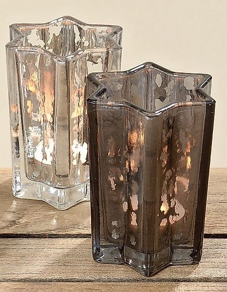 BOLTZE GRUPPE GmbH Windlicht Windlicht Teelicht Glas lackiert grau/hell Ste günstig online kaufen