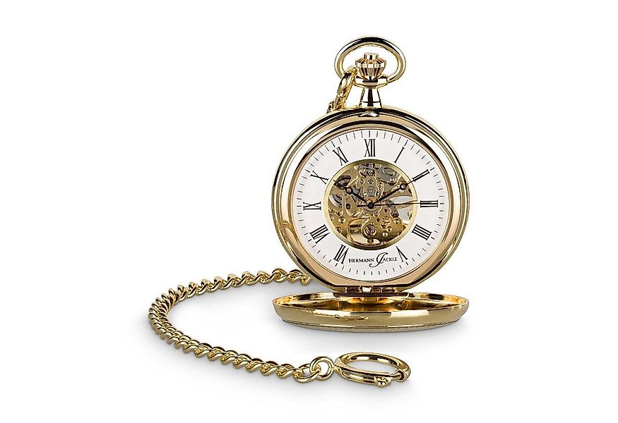 Hermann Jäckle Taschenuhr "Bayreuth vergoldet", Skelett-Handaufzug, Mineral günstig online kaufen