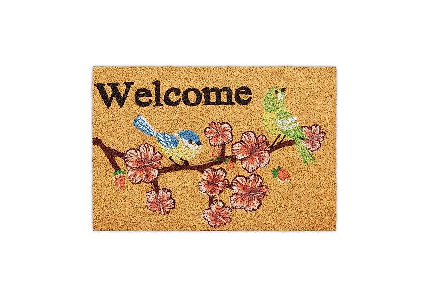 relaxdays Fußmatte Kokos Welcome Vogel, Höhe: 15 mm günstig online kaufen