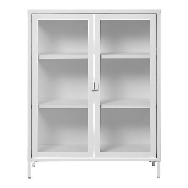 ebuy24 Brisbane Vitrinenschrank 2 Glas Türen Weiß günstig online kaufen