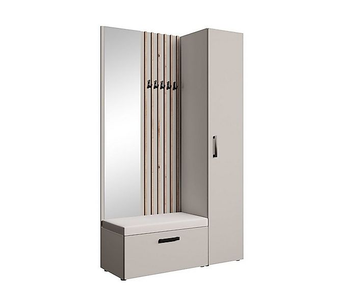 Beautysofa Garderobenschrank mit großem Spiegel und Kleiderstange MARGARET günstig online kaufen
