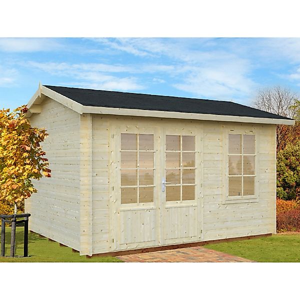 Palmako Iris Holz-Gartenhaus Natur Satteldach Unbehandelt 360 cm x 276 cm günstig online kaufen