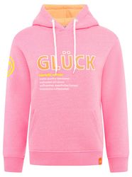 Zwillingsherz Hoodie "Glück" mit Schriftzug Glück günstig online kaufen