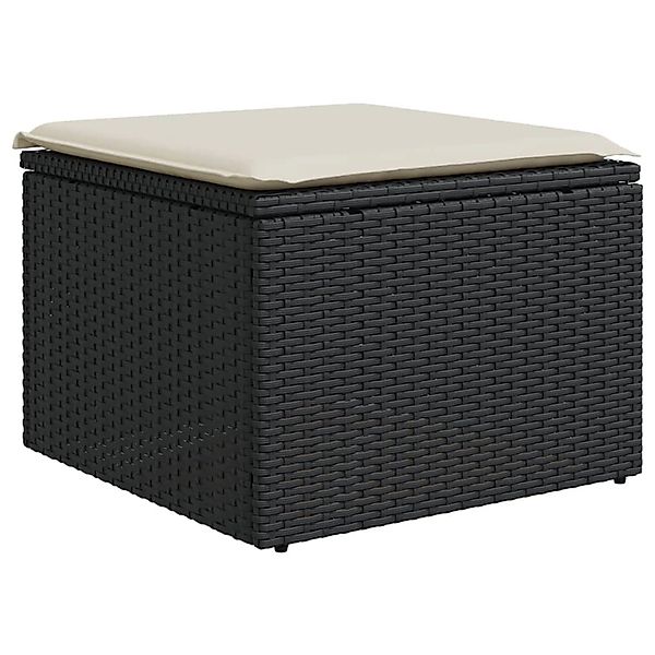 vidaXL Hocker Gartenhocker mit Kissen Schwarz günstig online kaufen