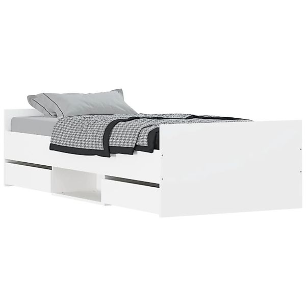 vidaXL Bettgestell mit Kopf- und Fußteil Weiß 90x200 cm1908007 günstig online kaufen