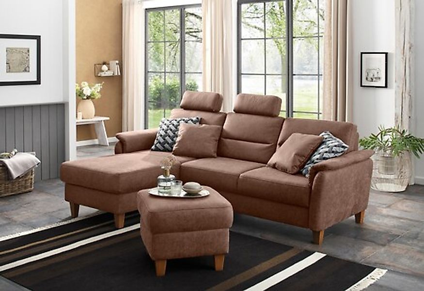 Home affaire Ecksofa »Palmera L-Form, B: 244 cm« optional Bettfunktion & Be günstig online kaufen