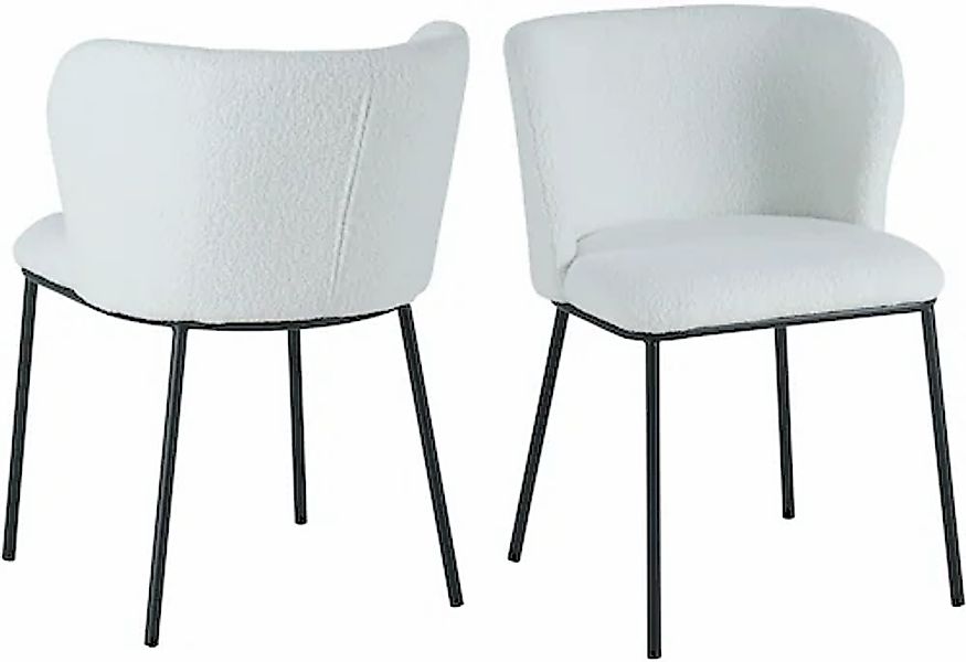 SalesFever 4-Fußstuhl, (Set), 2 St., Bouclé, abgerundete Rückenlehne günstig online kaufen