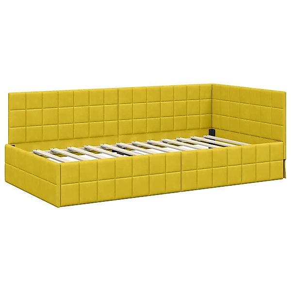 vidaXL Bett Eckbettgestell mit Kopfteil Gelb günstig online kaufen