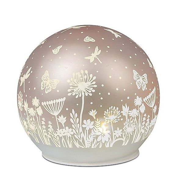 formano LED Dekolicht Deko Kugel Glas Peach Rosa 20cm matte Glasleuchte mit günstig online kaufen