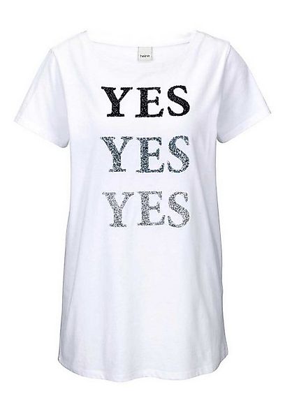 heine T-Shirt HEINE Damen Jerseyshirt mit Strass, weiß günstig online kaufen
