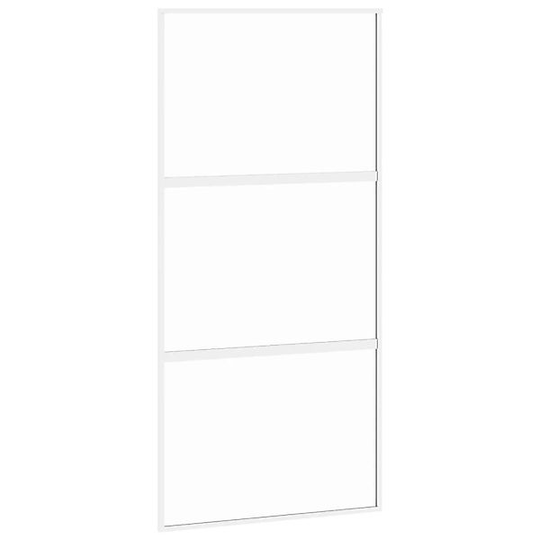 vidaXL Schiebetür Weiß 102,5x205 cm Hartglas und Aluminium 155206 günstig online kaufen
