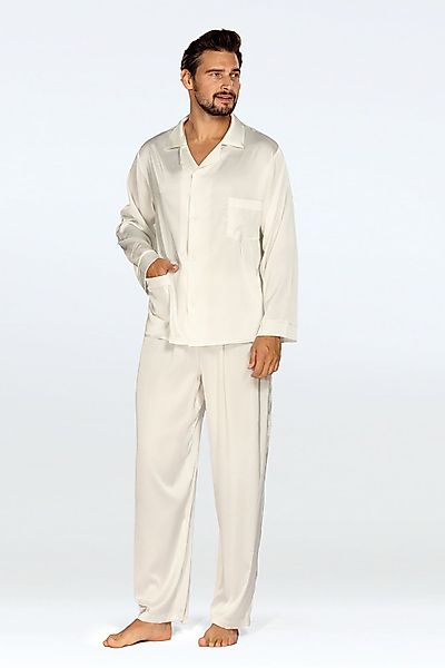 DKaren Schlafanzug Herren Satin Pyjama Schlafanzug günstig online kaufen