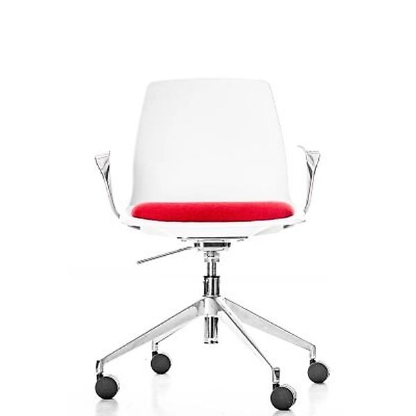 Jet-Line Ergonomischer Bürostuhl/Drehstuhl Charlotte Weiß-Rot Höhenverstell günstig online kaufen