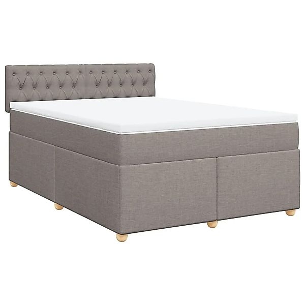 vidaXL Boxspringbett mit Matratze Taupe 160x200 cm Stoff 3289042 günstig online kaufen