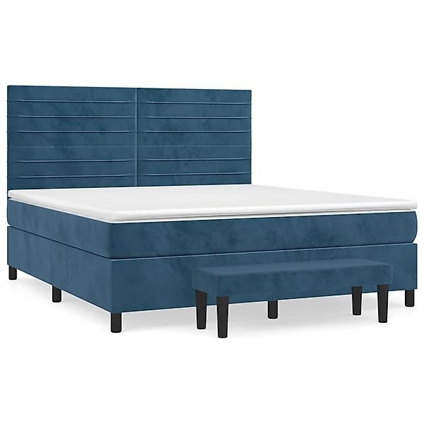 vidaXL Boxspringbett mit Matratze Dunkelblau 160x200 cm Samt 3137915 günstig online kaufen