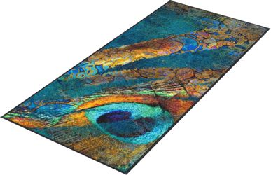 wash+dry by Kleen-Tex Teppich "Exotic Pavo" rechteckig 7 mm Höhe rutschhemm günstig online kaufen