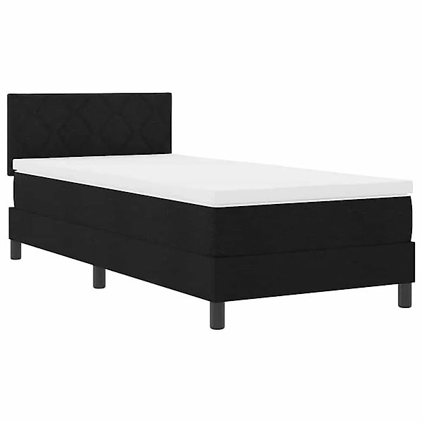 vidaXL Boxspringbett mit Matratze Schwarz 100 x 200 cm Stoff 3338743 günstig online kaufen