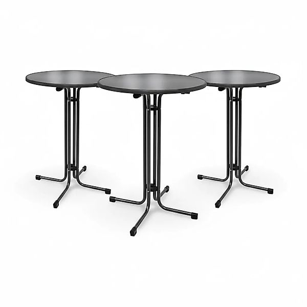 Beautissu Bellini Stehtisch Ø80xH110cm Schwarz 3tlg günstig online kaufen