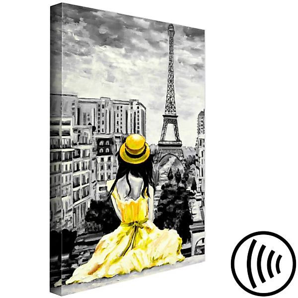 Leinwandbild Paris Colour (1 Part) Vertical Yellow XXL günstig online kaufen