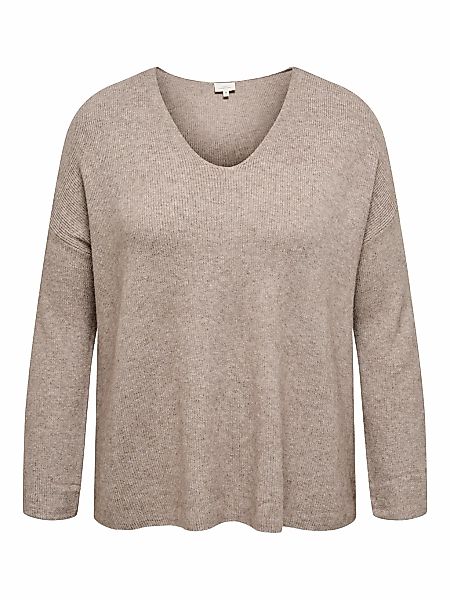 ONLY CARMAKOMA V-Ausschnitt-Pullover "CARIBI LS RIB LOOSE V-NECK CC KNT" günstig online kaufen