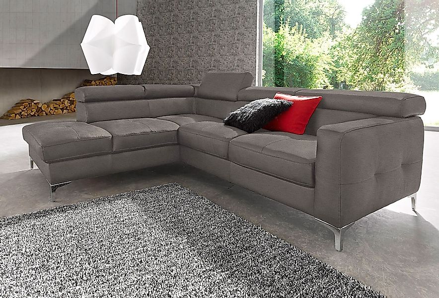 COTTA Ecksofa "Sammy L-Form", mit Kopfteilverstellung, wahlweise mit Bettfu günstig online kaufen